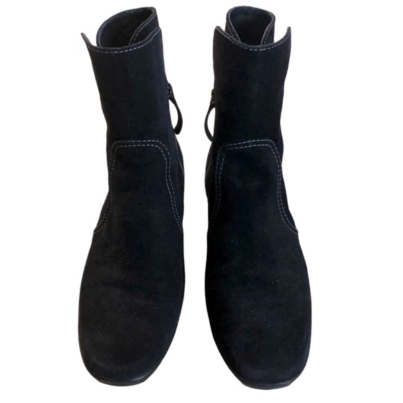 Tod’s BLACK Suede Zip Up Ankle Mid Calf Boots 37.5